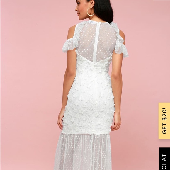 Worn once! Lulus white Elatt dress! - Picture 2 of 3